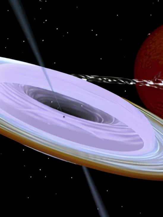astronomes observent trou noir tourne sur le cote