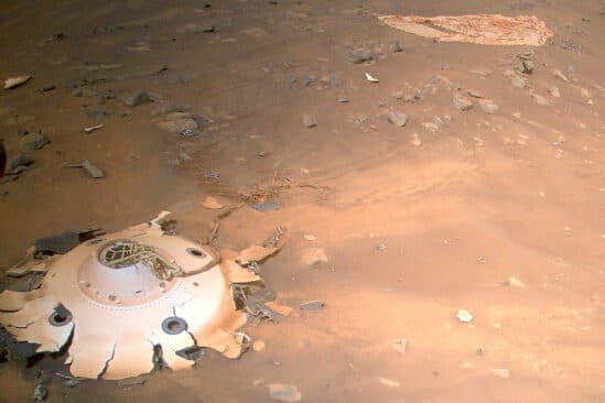 débris coque parachute mars