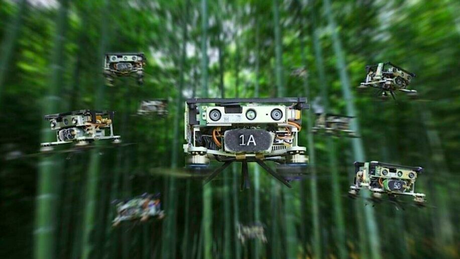 essaim drones autonomes capables naviguer foret