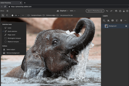 version web photoshop accessible gratuitement