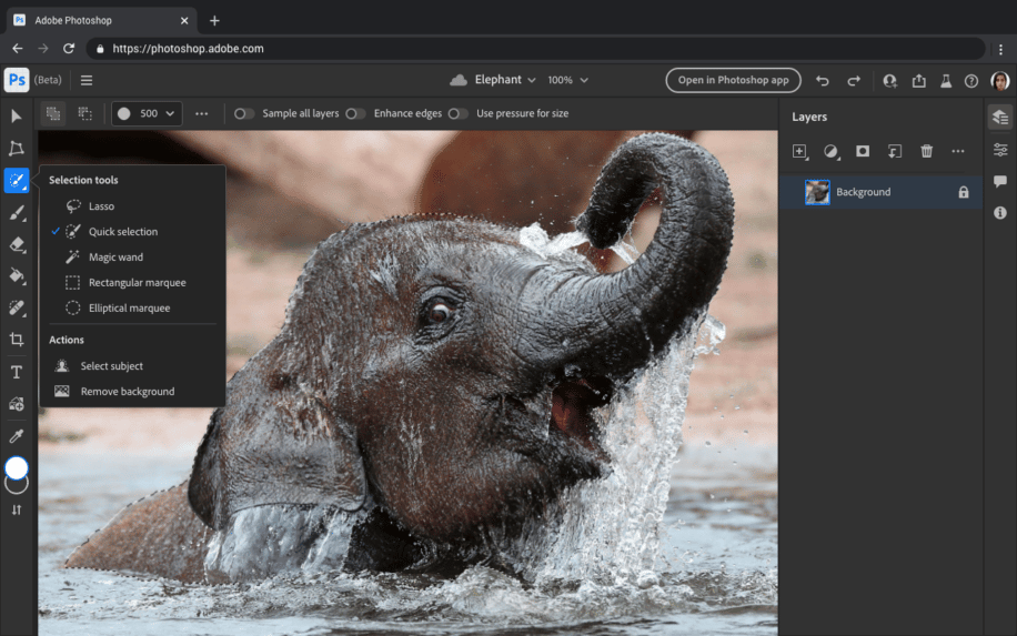 version web photoshop accessible gratuitement