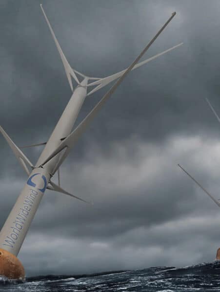 éolienne flottante axe vertical contrarotative