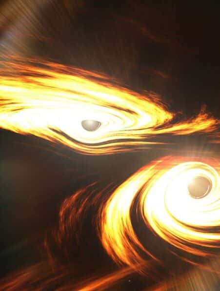 collision inedite trous noirs précession théorie relativite einstein couv