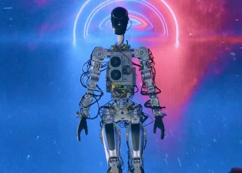 démonstration robot humanoïde Tesla