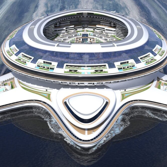 projet yacht geant immense tortue