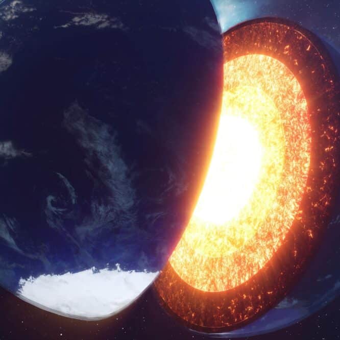 noyau interne terre inverse rotation impact vie couv