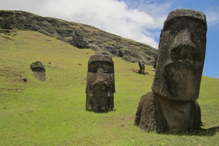 découverte moaï lac asséché île Pâques