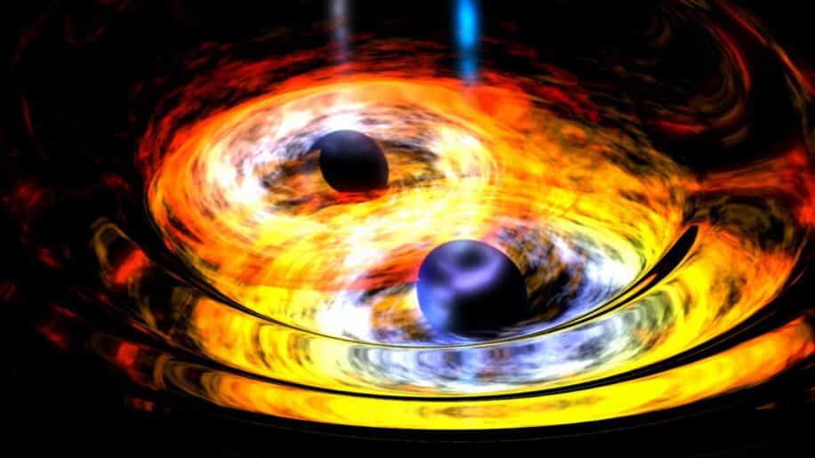 des chercheurs fournissent une modelisation 100 fois plus precise des ondes gravitationnelles issues de la fusion des trous noirs couv
