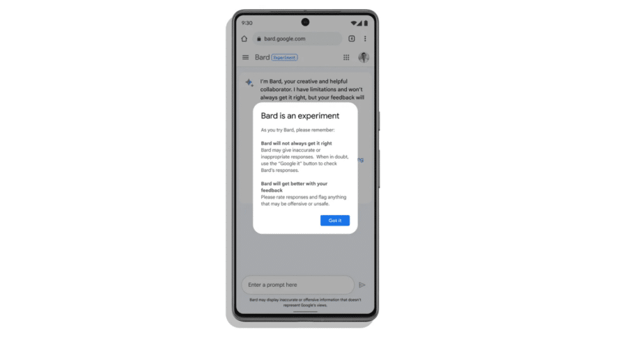 intelligence artificielle bard google accessible public