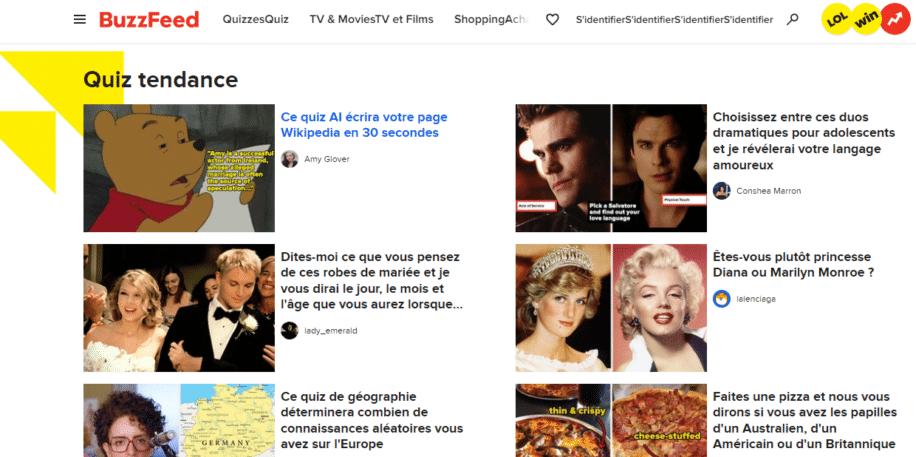 buzzfeed quiz IA succes