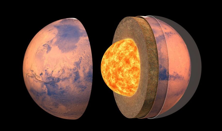 epaisseur croute mars chaleur radioactive couv