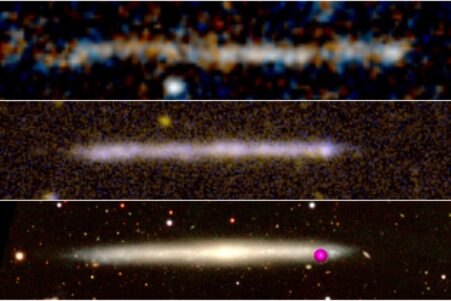 trou noir en fuite galaxie plate tranche