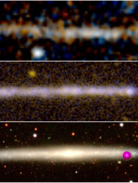 trou noir en fuite galaxie plate tranche