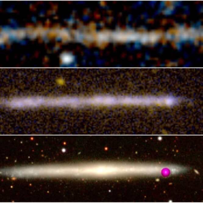 trou noir en fuite galaxie plate tranche