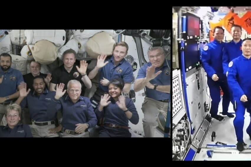 record 17 personnes orbite terrestre simultanement couv