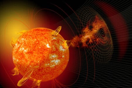 eruption solaire terre lune mars