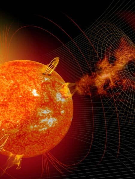 eruption solaire terre lune mars