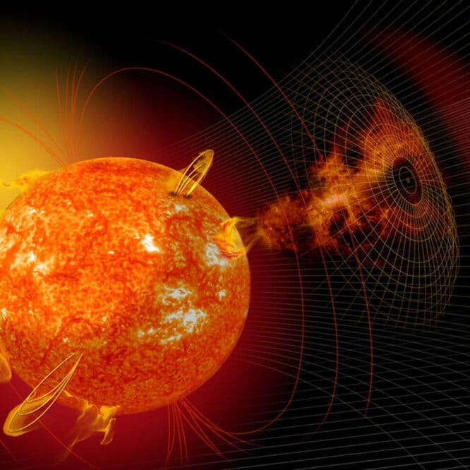 eruption solaire terre lune mars