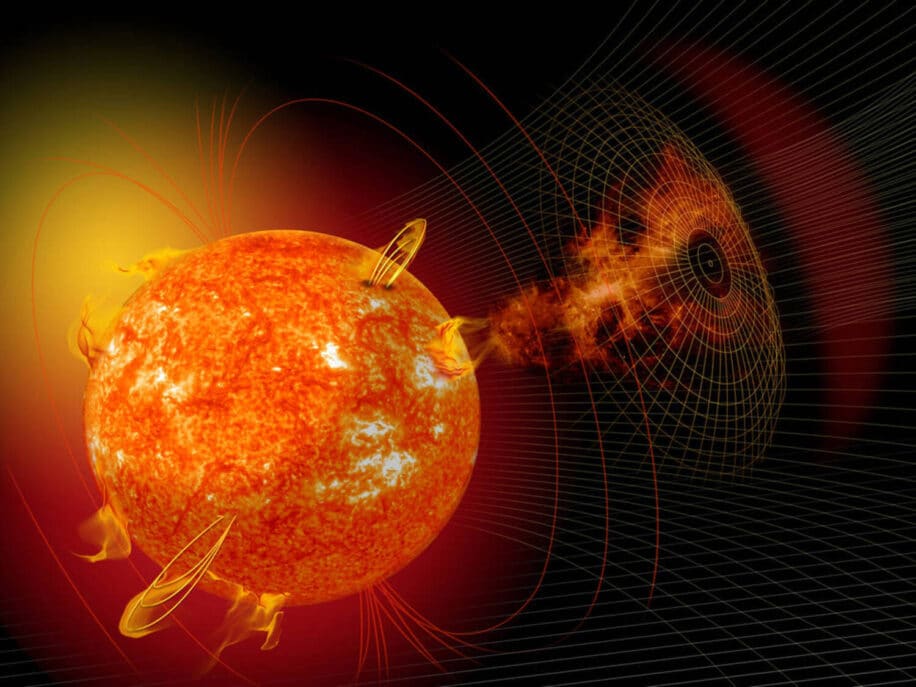 eruption solaire terre lune mars