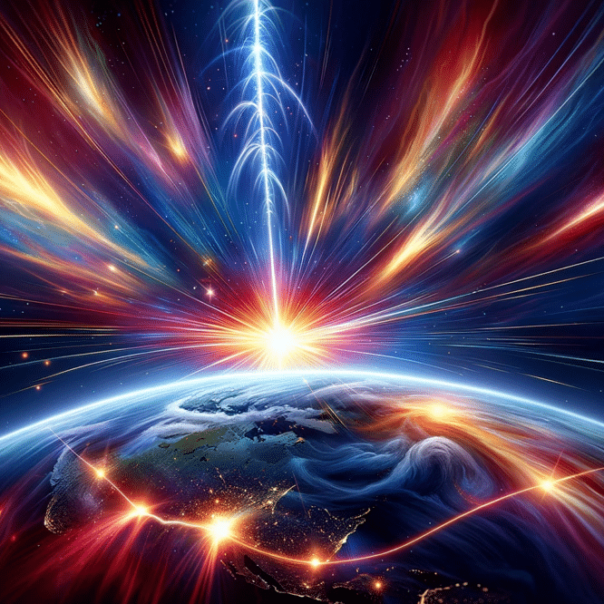 explosion cosmique gigantesque impact ionosphere terre couv