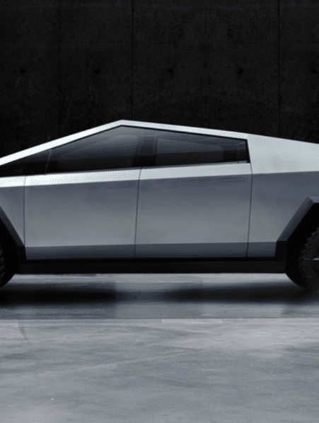 non peinte et faite acier inoxydable carrosserie cybertruck pourrait etre difficile a entretenir couv