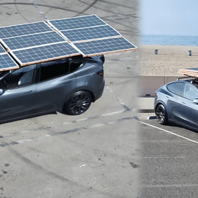 tesla dispositif solaire depliable fait maison 60 km autonomie couv