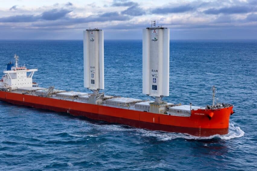 bateau propulsion eolienne economise trois tonnes carburant jour couv