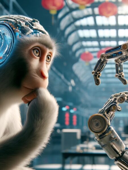 puce cerebrale chinoise permis singe controler bras robotique couv