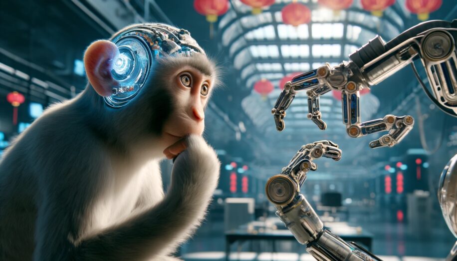 puce cerebrale chinoise permis singe controler bras robotique couv