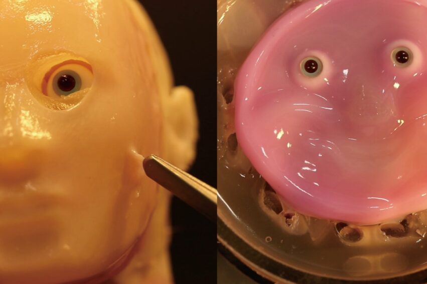 peau humaine robots sourire