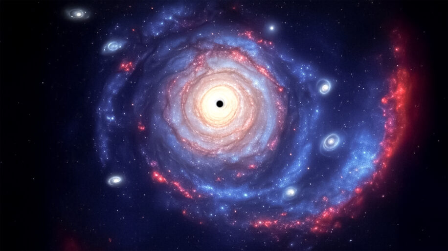 univers trou noir geant james webb rotation synchronisee galaxies coiuv
