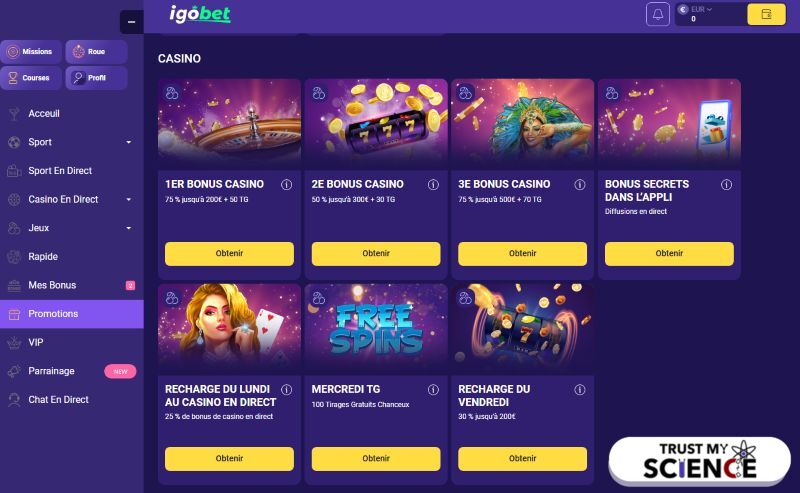 Igobet Noveaux casino en ligne bonus